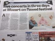 MOZART on TWEED FESTIVAL    in September 